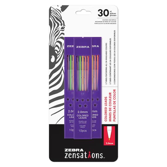 Zebra Zensations™ Colored Mechanical Lead Refills, 30ct.